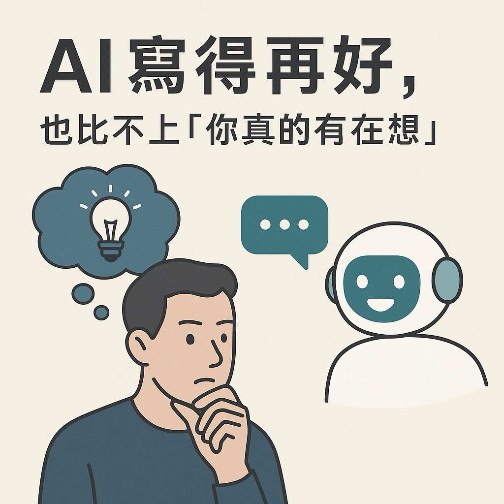 AI 寫得再好，也比不上「你真的有在想」